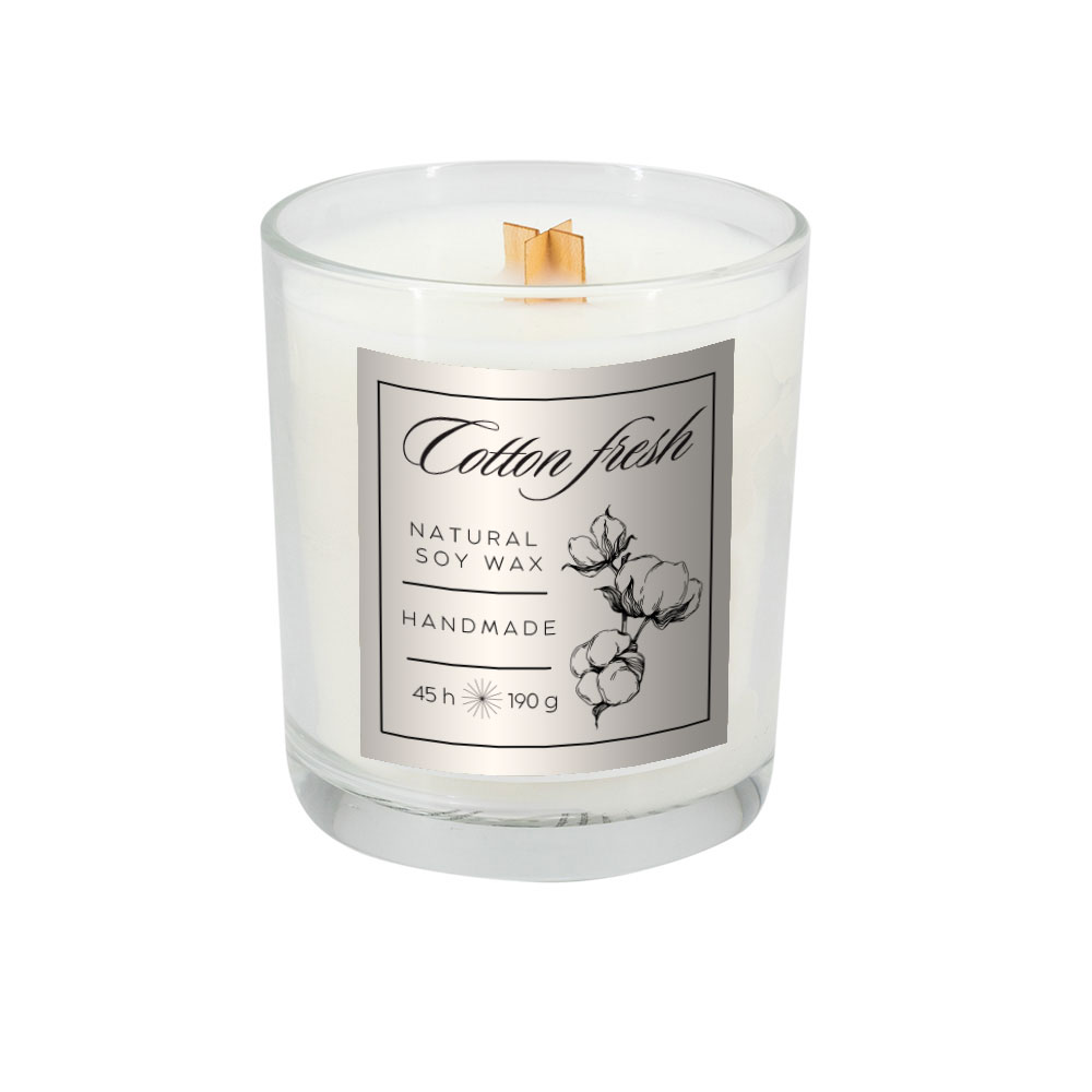 Świeca sojowa 190g Cotton Fresh PS000 - Przezroczysta