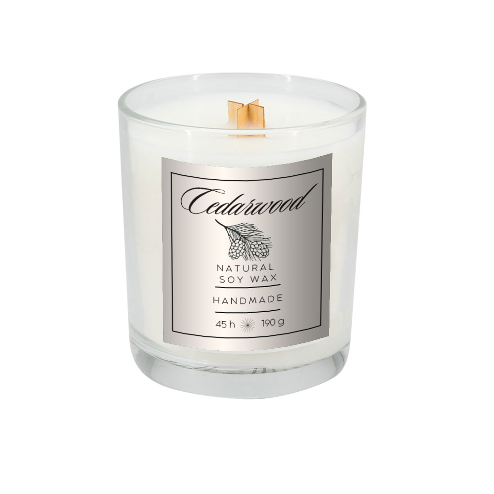 Świeca sojowa 190g Cedarwood PS000 - Przezroczysta