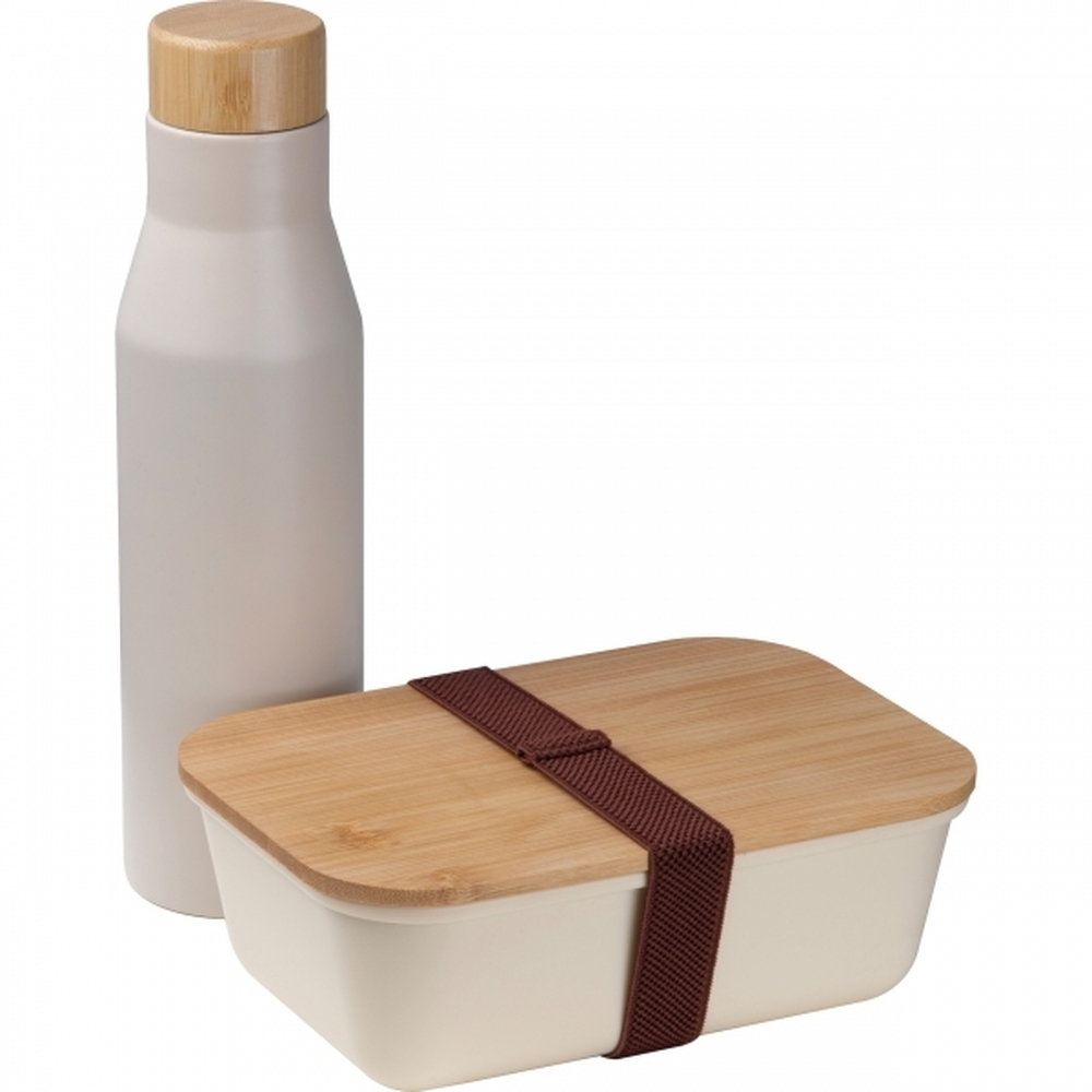 Zestaw lunchbox 1000 ml i butelka termiczna 500 ml TORONTO 4852 - Beżowy