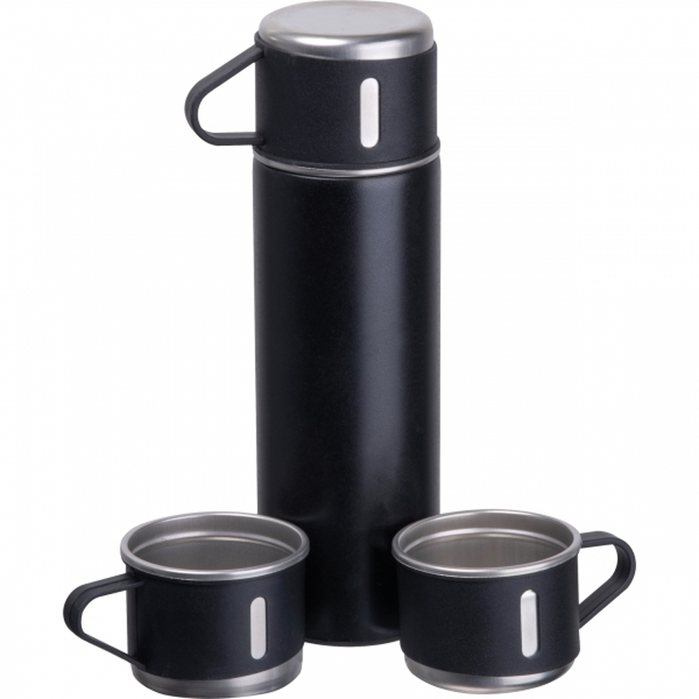 Termos z 3 kubkami ICELAND 400 ml 5387 - Czarny