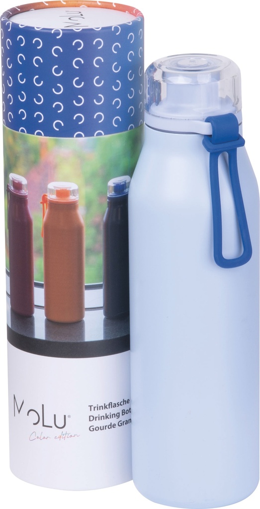Butelka termiczna stalowa z recyklingu GRAND HAVEN MoLu 640 ml 5349 - Jasnoniebieska