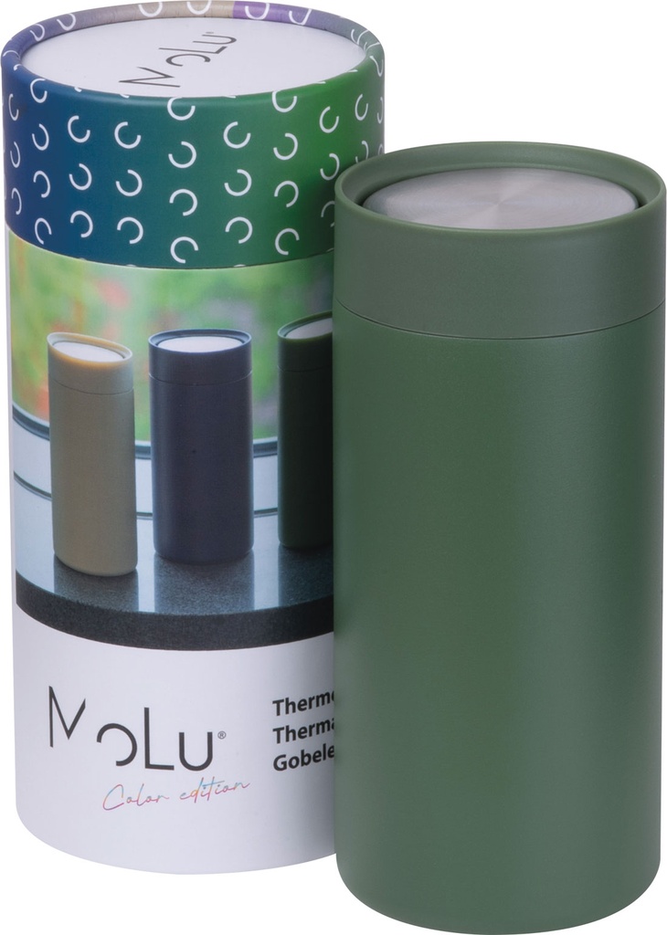 Kubek termiczny stalowy z recyklingu LE PORT MoLu 360 ml 5353 - Oliwkowy