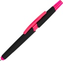 Długopis plastikowy z zakreślaczem touch pen EMMETT 10965 - Różowy