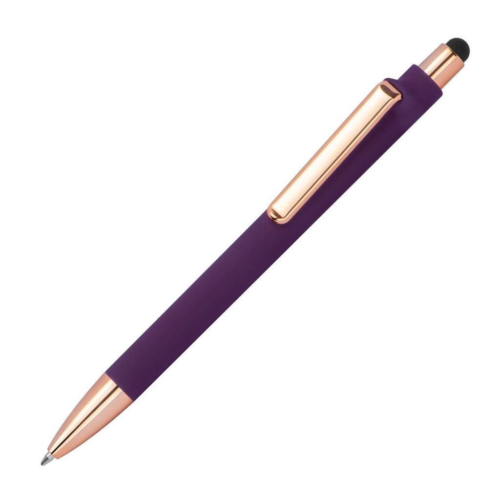 Długopis plastikowy soft touch LENA 13873 - Fioletowy