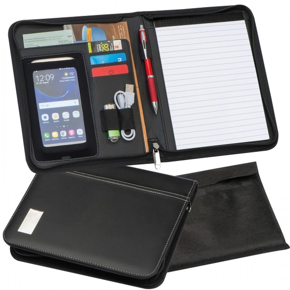 Folder A5 z notatnikiem w linie LOGAN 20633 - Czarny