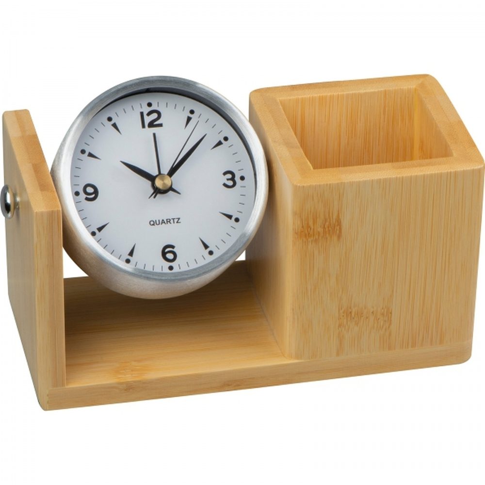Stojak biurkowy z zegarem VERNON 23154 - Beżowy