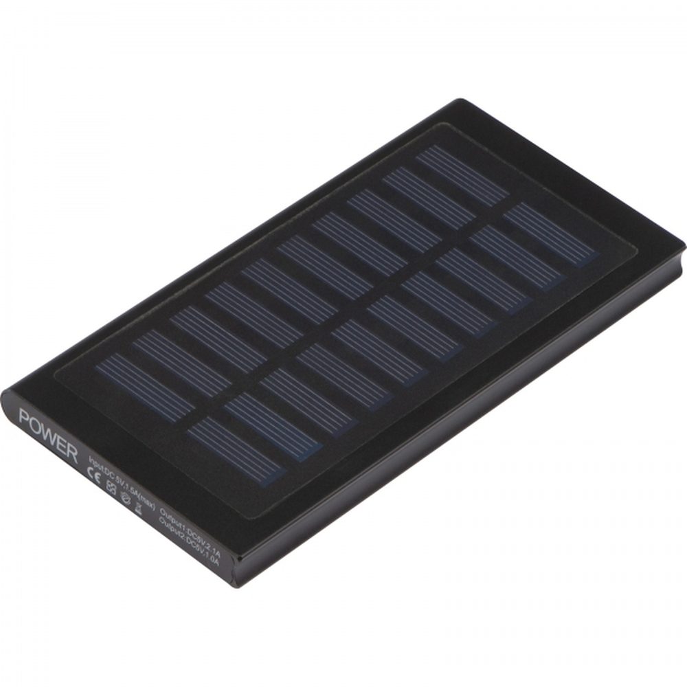 Power bank 8000 mAh solarny SAVERIO 30824 - Czarny