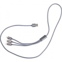 Kabel 3w1 do ładowania długi 120 cm WINCENTY 32663 - Szary