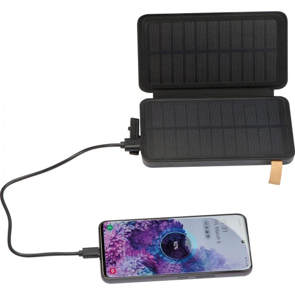 Power bank 8000 mAh solarny BRUNA 33657 - Czarny