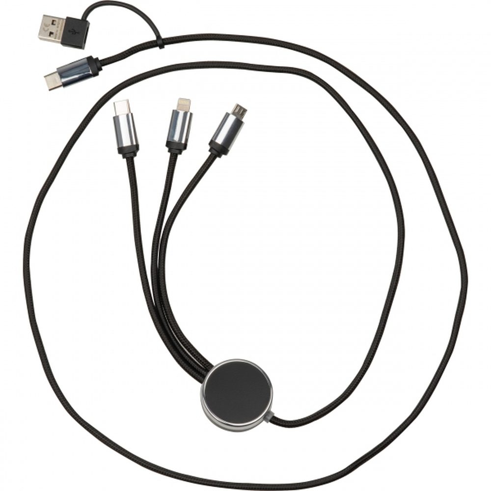Kabel do ładowania 4w1, podświetlany INGE 34945 - Czarny