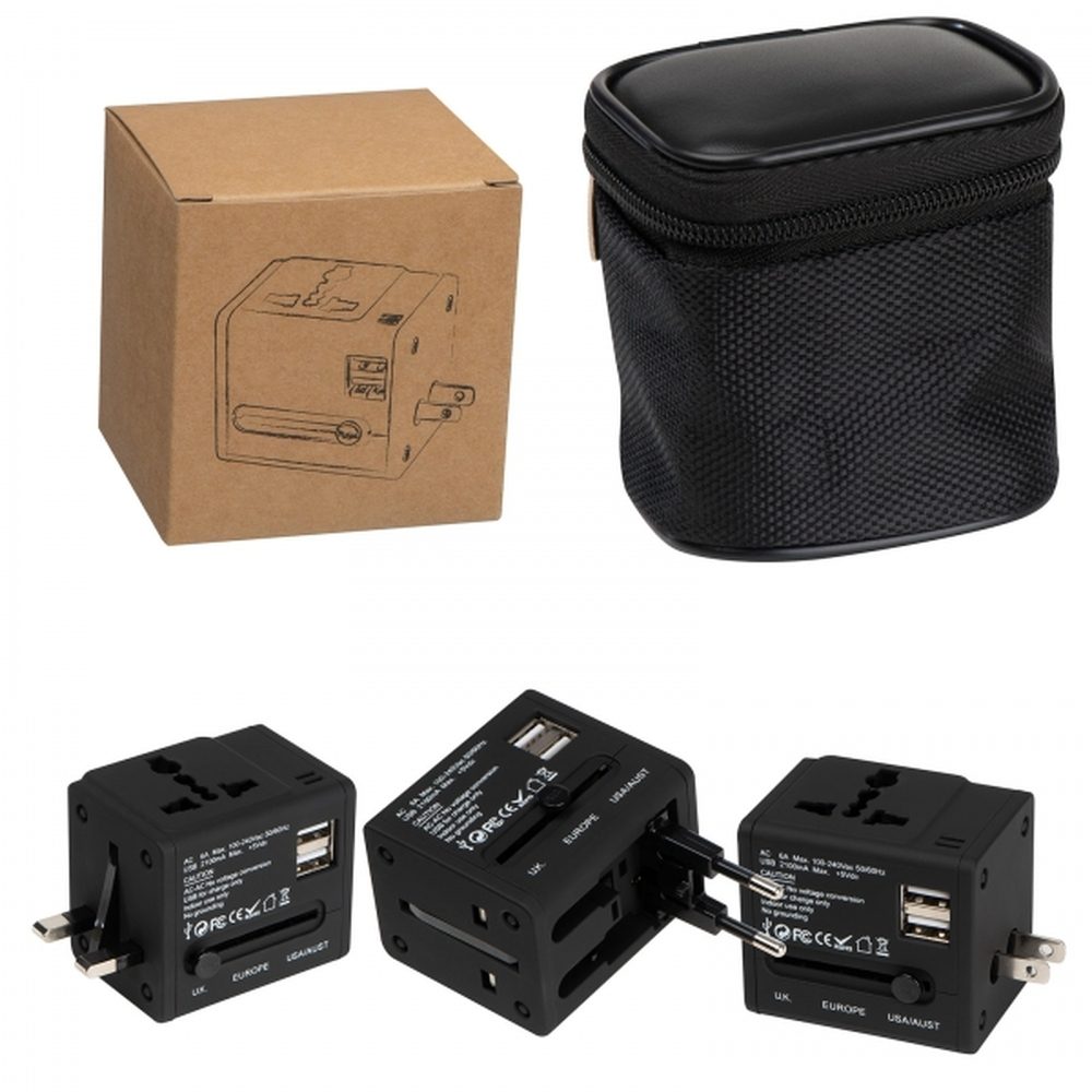 Adapter podróżny TADDEO 40838 - Czarny