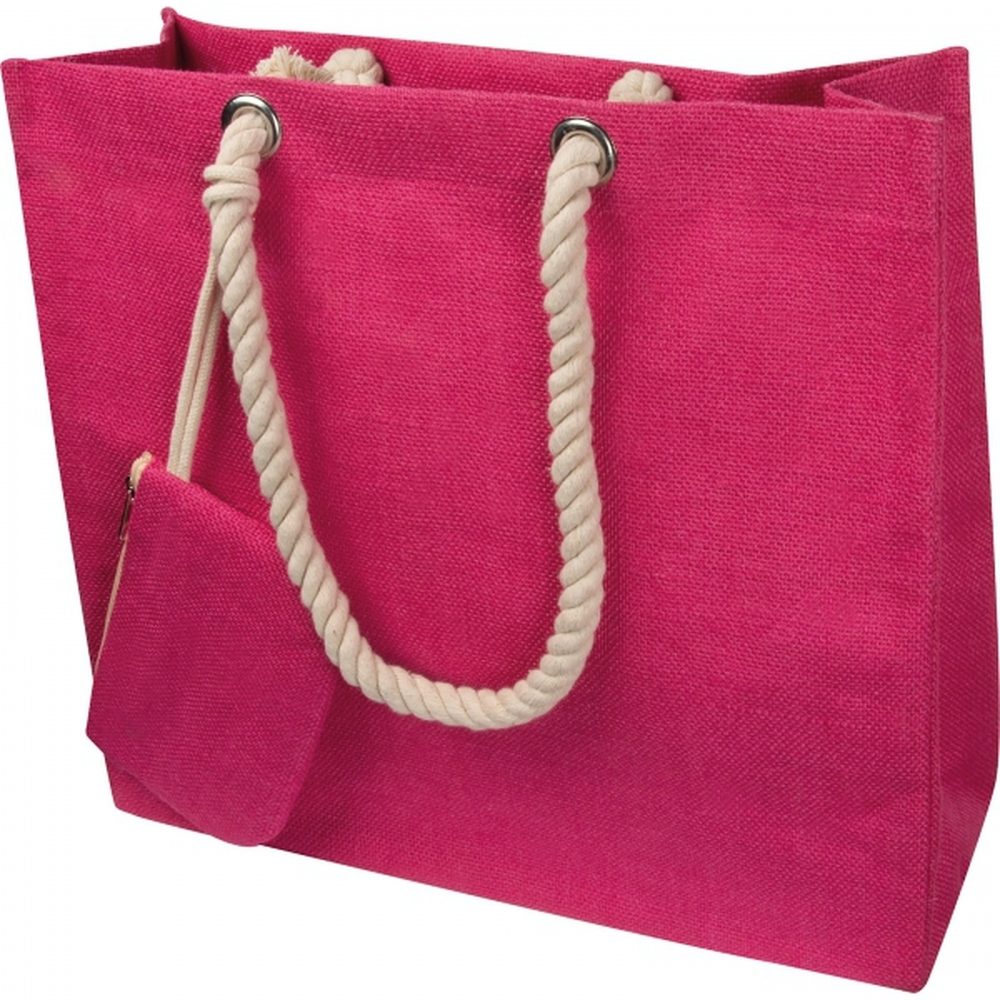 Torba z juty z portfelem MILDRED 60865 - Różowy