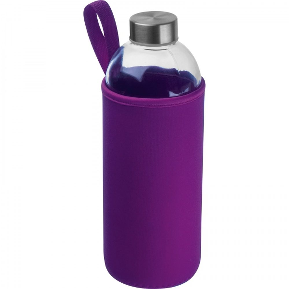 Butelka szklana z pokrowcem 1000 ml JESSICA 62427 - Fioletowy