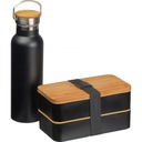 Zestaw lunch box ze sztućcami i butelka termiczna 500 ml STEPHAN 62464 - Czarny