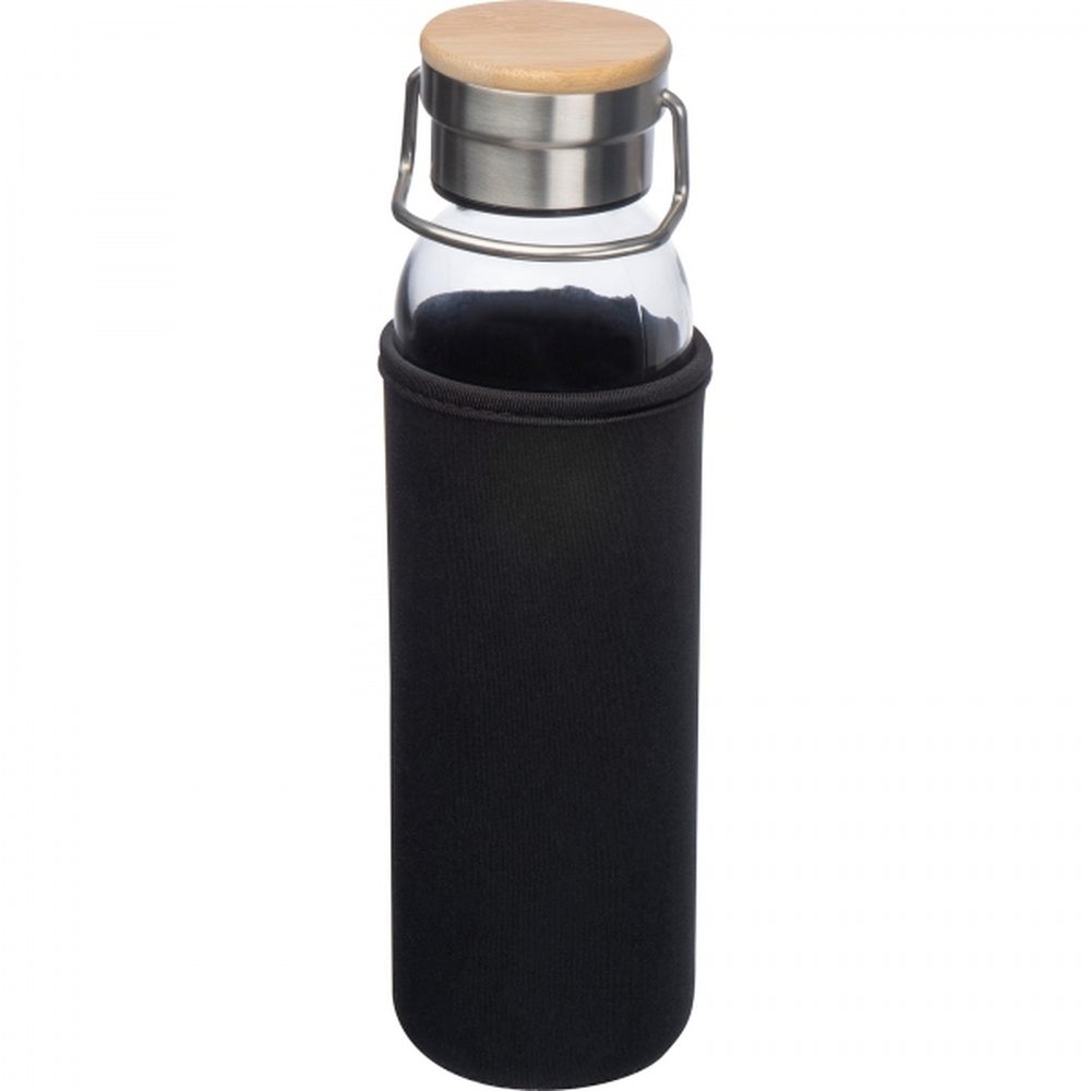 Butelka szklana z pokrowcem 600 ml RAMONA 63181 - Czarny