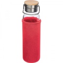 Butelka szklana z pokrowcem 600 ml RAMONA 63181 - Czerwony