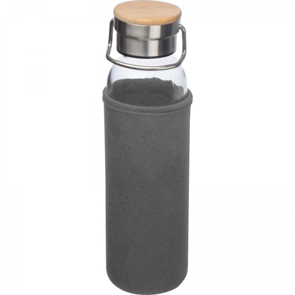 Butelka szklana z pokrowcem 600 ml RAMONA 63181 - Szary