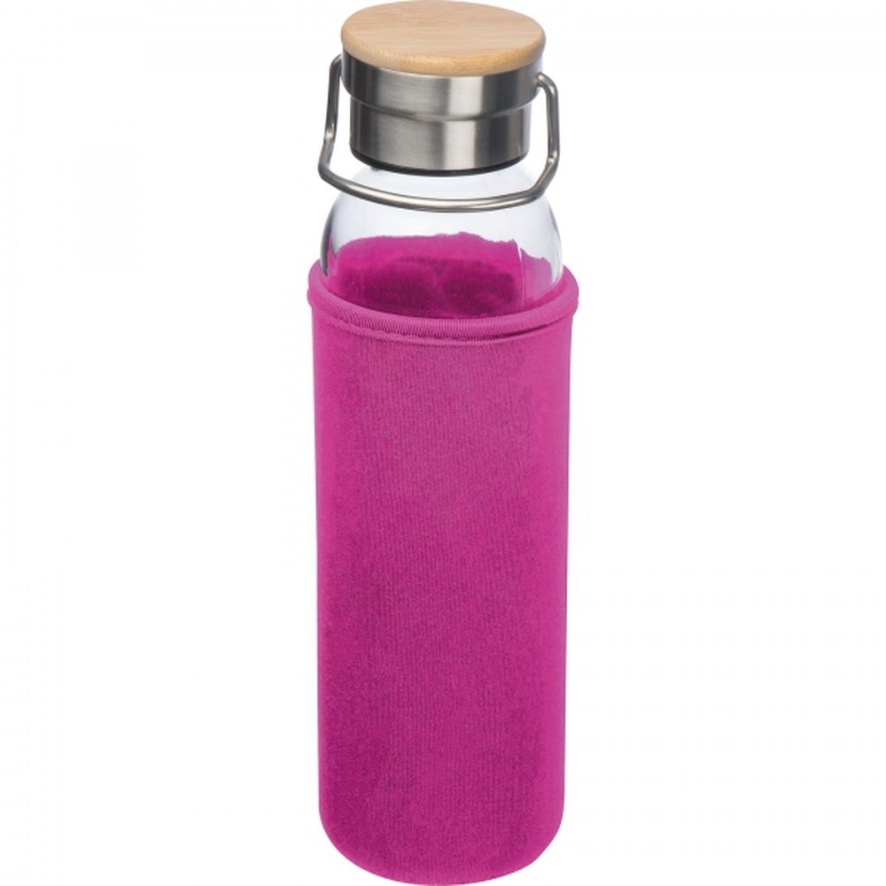 Butelka szklana z pokrowcem 600 ml RAMONA 63181 - Różowy