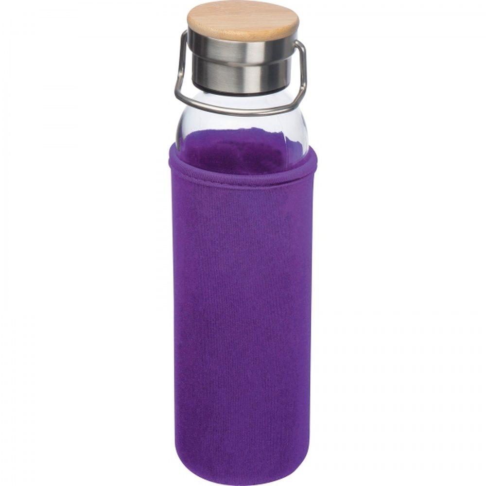 Butelka szklana z pokrowcem 600 ml RAMONA 63181 - Fioletowy