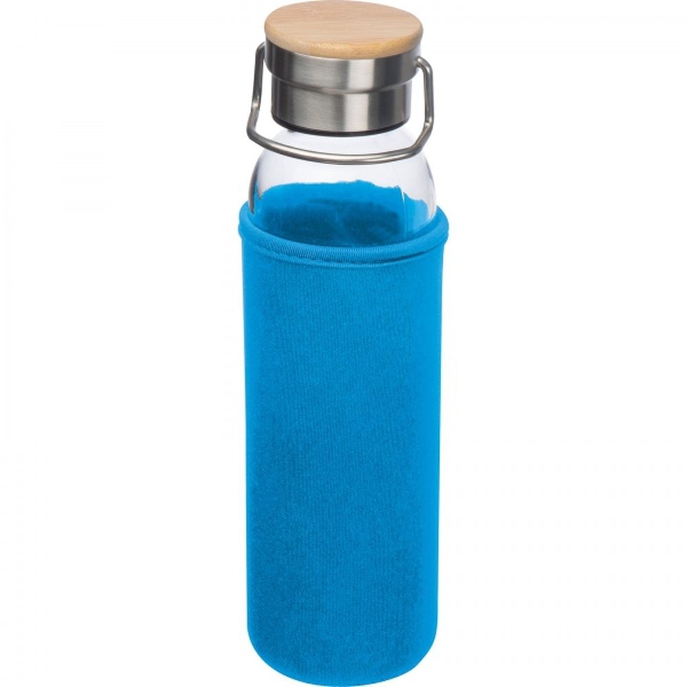 Butelka szklana z pokrowcem 600 ml RAMONA 63181 - Jasnoniebieski