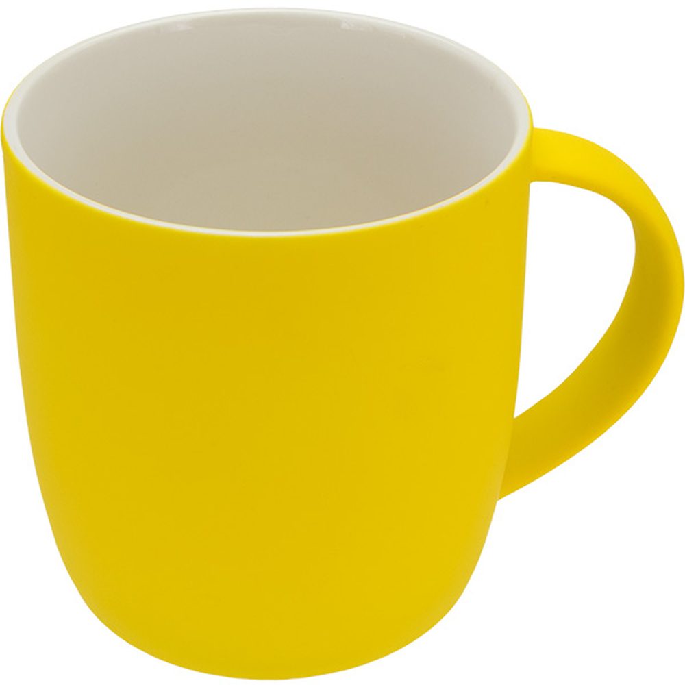 Kubek ceramiczny soft touch 300 ml ULF 80654 - Żółty