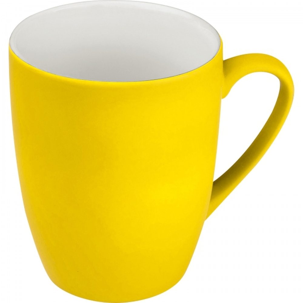 Kubek ceramiczny soft touch 300 ml JUDYTA 80655 - Żółty