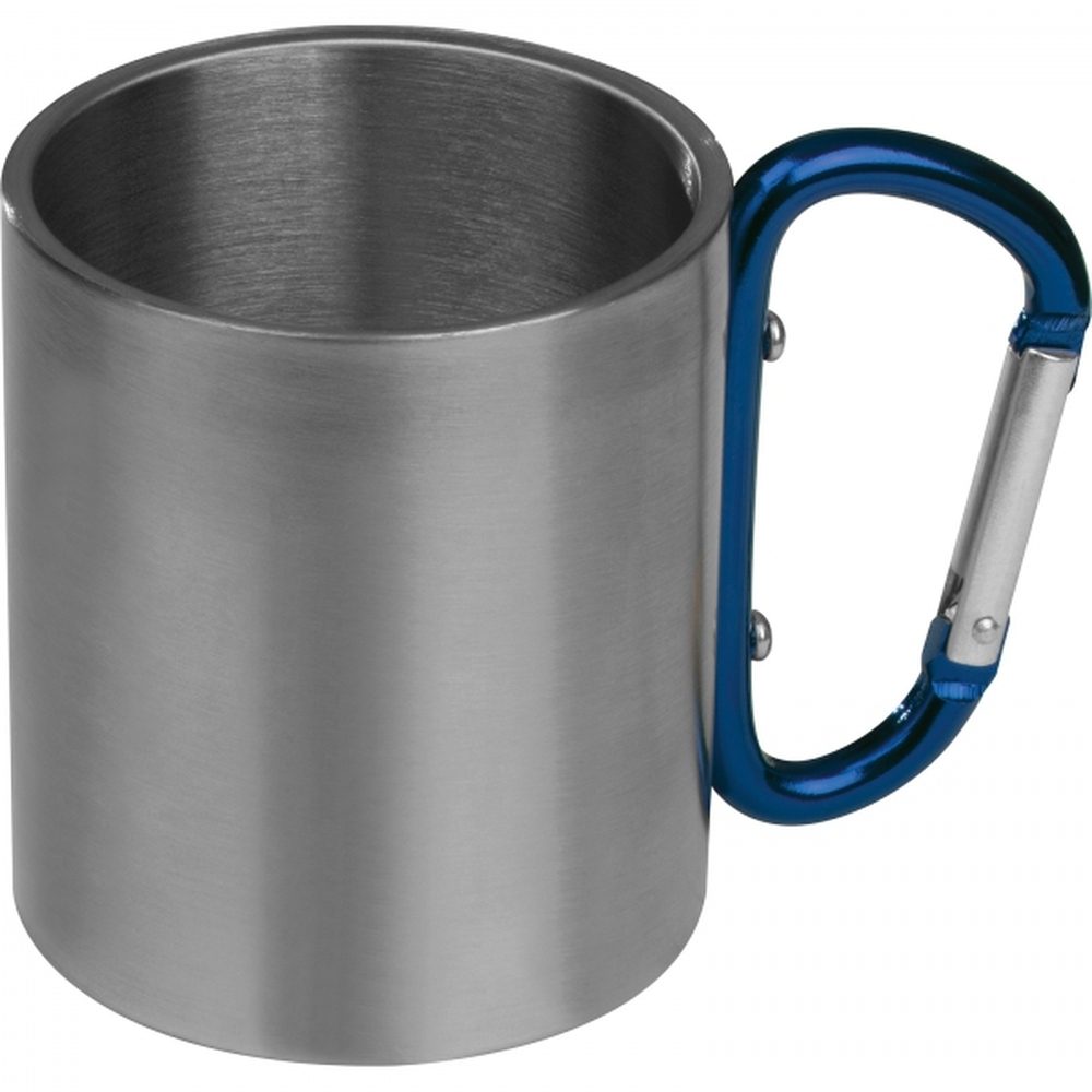 Kubek metalowy z karabińczykiem 200 ml ANGELICA 81367 - Niebieski