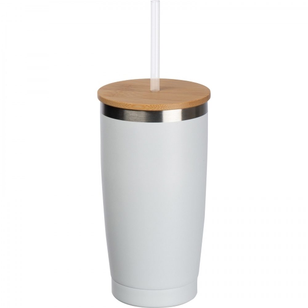 Kubek termiczny ze słomką 500 ml RODRIGO 83967 - Biały
