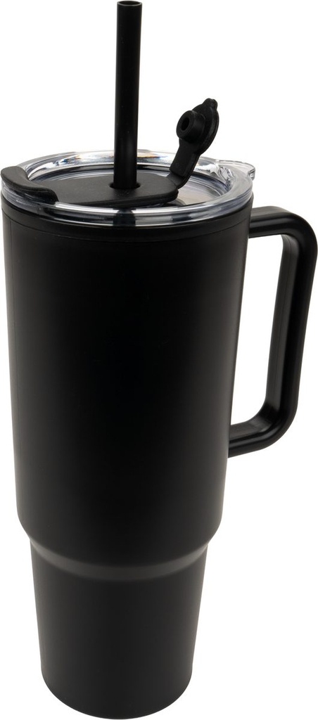 Kubek ze słomką XXL 1200 ml TEODORA 84686 - Czarny