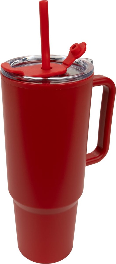 Kubek ze słomką XXL 1200 ml TEODORA 84686 - Czerwony