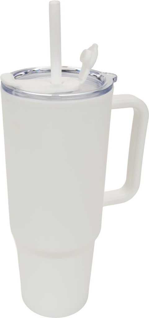 Kubek ze słomką XXL 1200 ml TEODORA 84686 - Biały