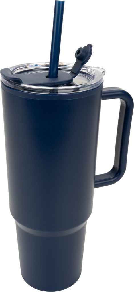Kubek ze słomką XXL 1200 ml TEODORA 84686 - Granatowy