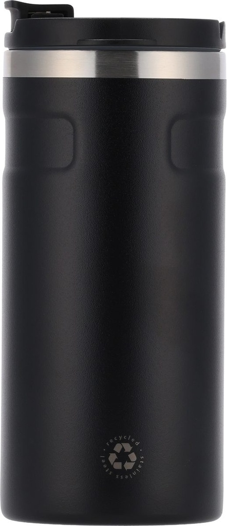Kubek termiczny ze stali z recyklingu 450 ml SILVIO 85365 - Czarny