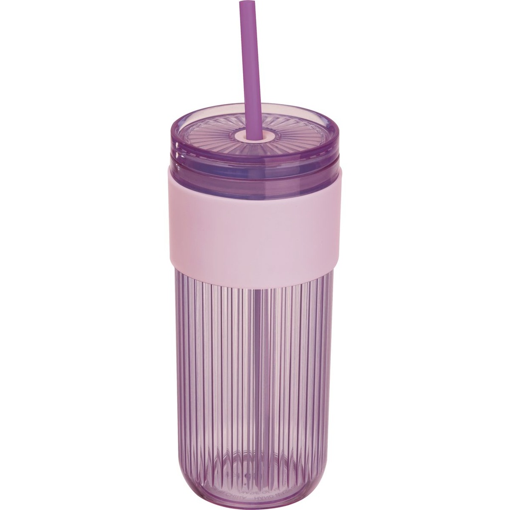 Kubek ze słomką 660 ml SOLEDAD 85529 - Fioletowy