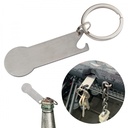 Brelok metalowy otwieracz do butelek z żetonem RODNEY 91583 - Szary