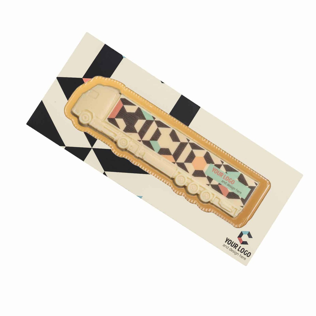 Czekolada Choco4mat truck print – Biała – pakiet 100 szt.