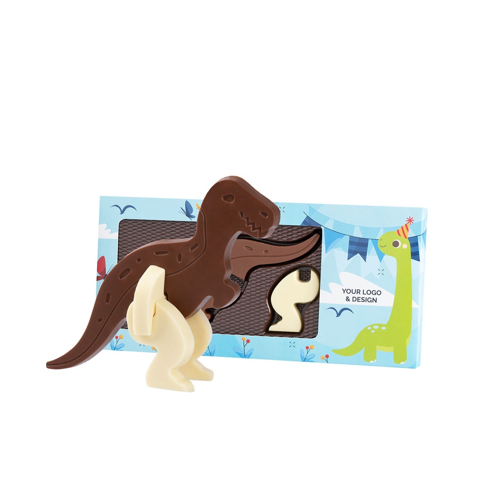Czekoladki dinozaur choco puzzle 3d – Miks czekolad – pakiet 100 szt.