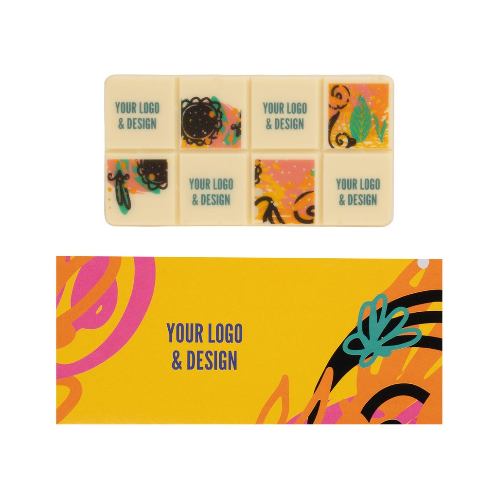 Tabliczka czekolady print 70 g – Biała – pakiet 100 szt.