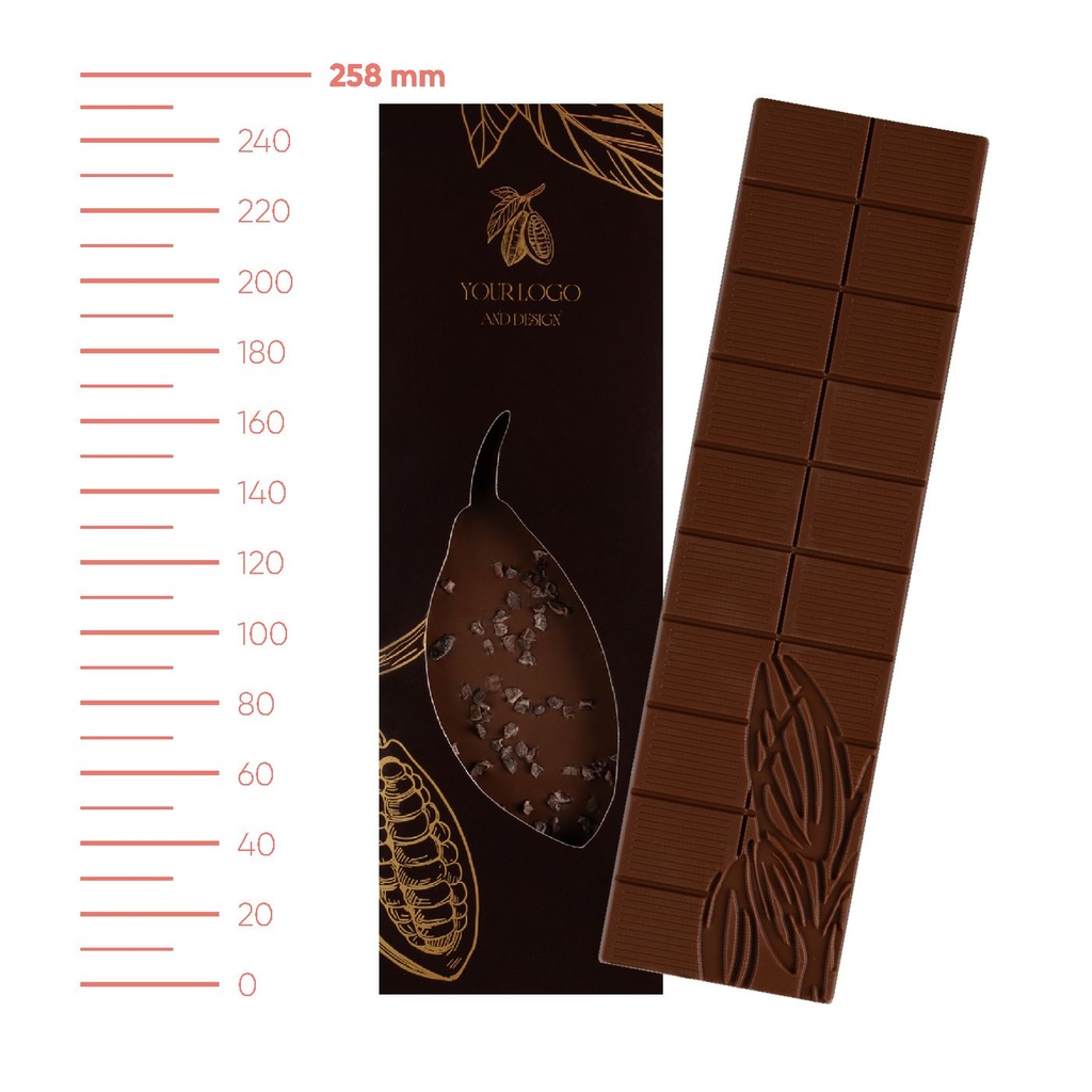 Tabliczka czekolady Cabosse Long – Mleczna Fairtrade – pakiet 100 szt.