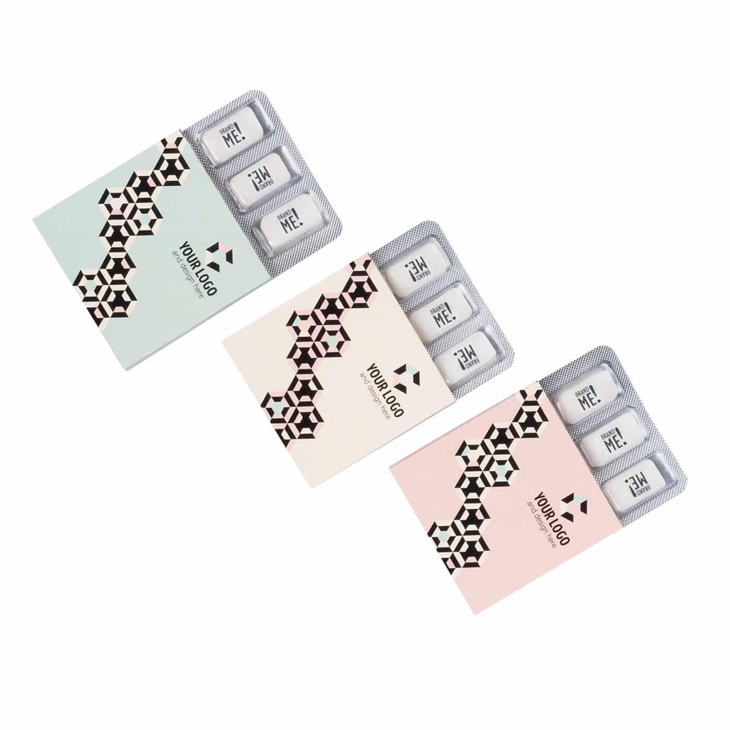 Gumy do żucia w blistrze 6 szt. brand me! mints – Mięta – pakiet 1000 szt.
