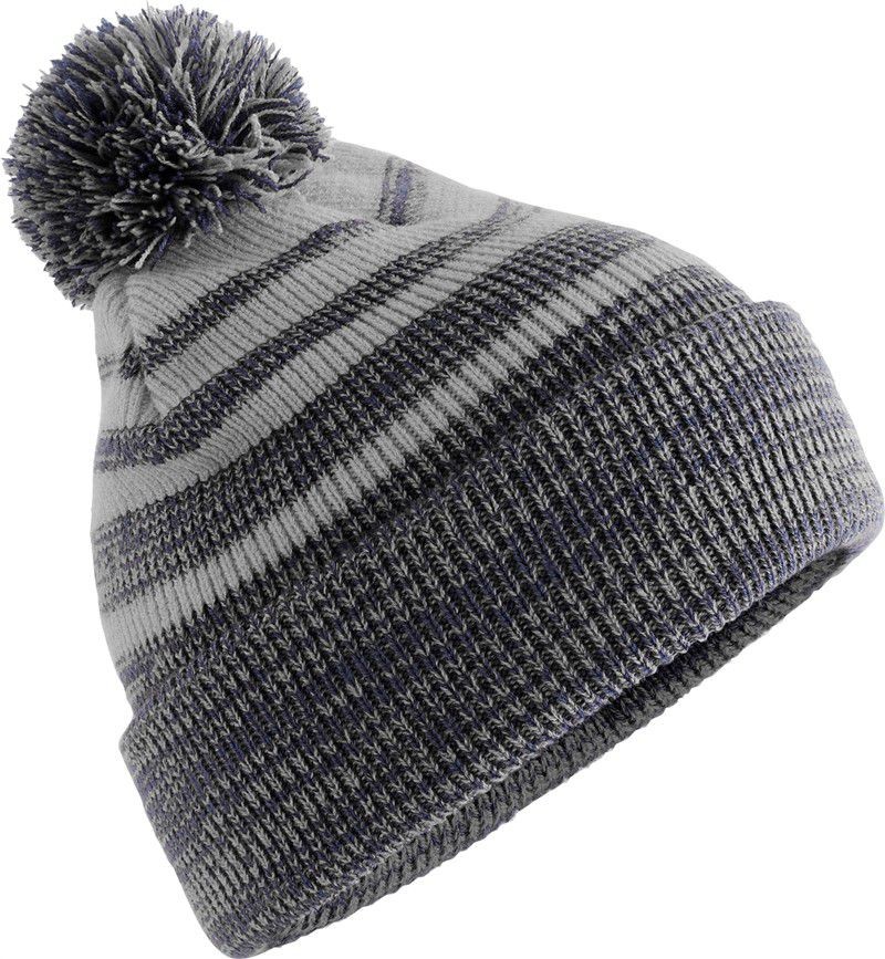 Czapka dzianinowa w paski Team CB476 - Grey / Navy