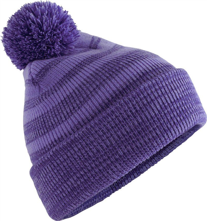 Czapka dzianinowa w paski Team CB476 - Purple