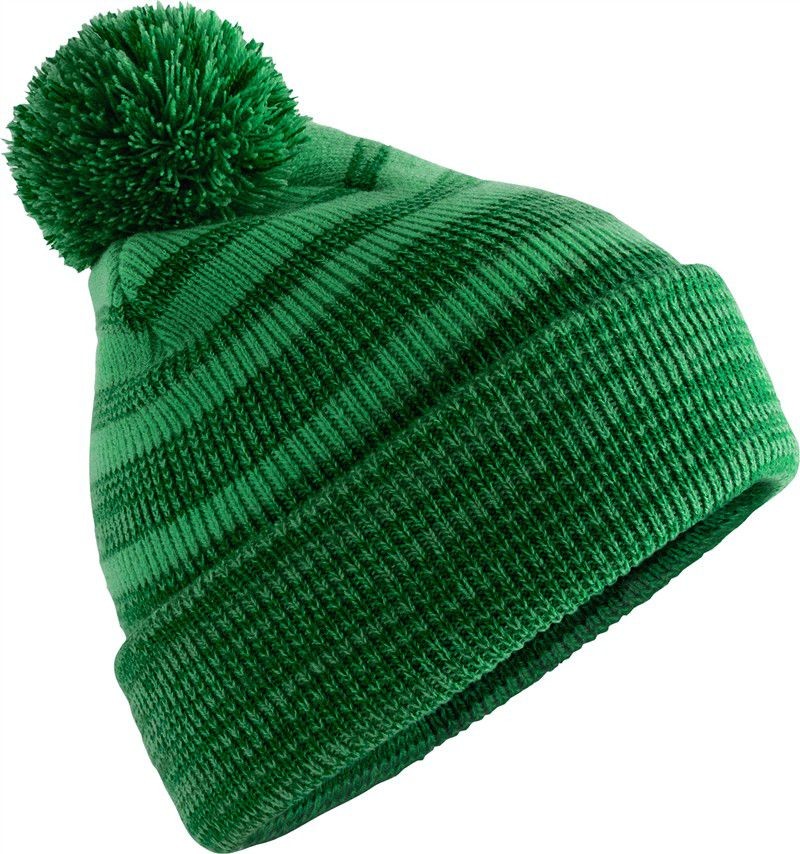 Czapka dzianinowa w paski Team CB476 - Green