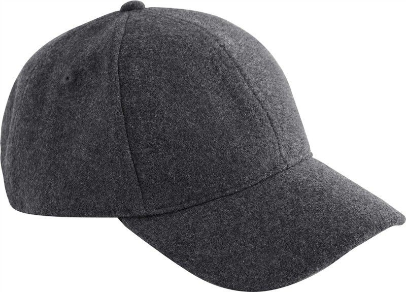 Czapka z daszkiem z domieszką wełny CB619 - Charcoal