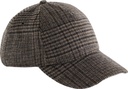 Czapka z daszkiem w kratę z domieszką wełny CB625 - Brown Plaid