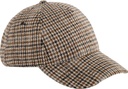 Czapka z daszkiem w kratę z domieszką wełny CB625 - Tan Houndstooth