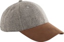 Czapka z daszkiem w jodełkę z zamszowym daszkiem CB627 - Brown Herringbone