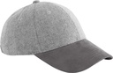 Czapka z daszkiem w jodełkę z zamszowym daszkiem CB627 - Charcoal Herringbone
