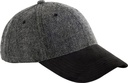Czapka z daszkiem w jodełkę z zamszowym daszkiem CB627 - Black Herringbone