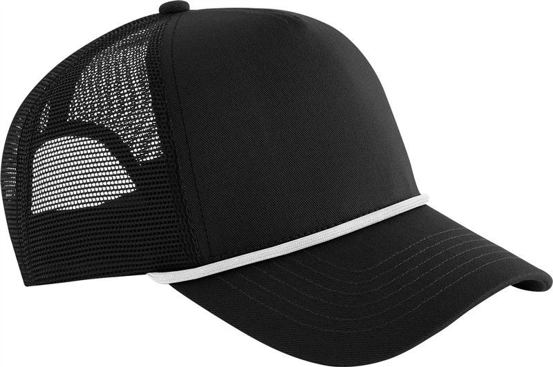 Czapka trucker 5-panelowa ze sznurkiem CB633 - Black / White